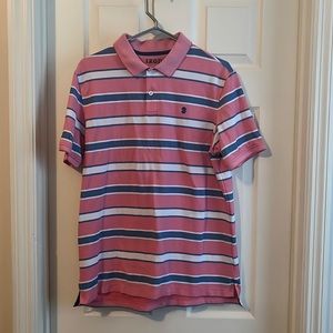 Men’s Medium Pink and Blue Polo Izod Performance Advantage Stretch